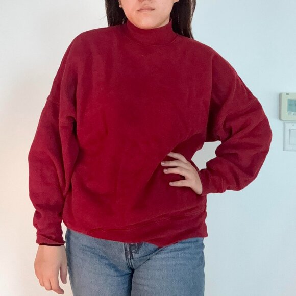 ARITZIA TNA - Red Mock Neck Crewneck Sweater (Size 2 - fits like L) - Picture 1 of 7